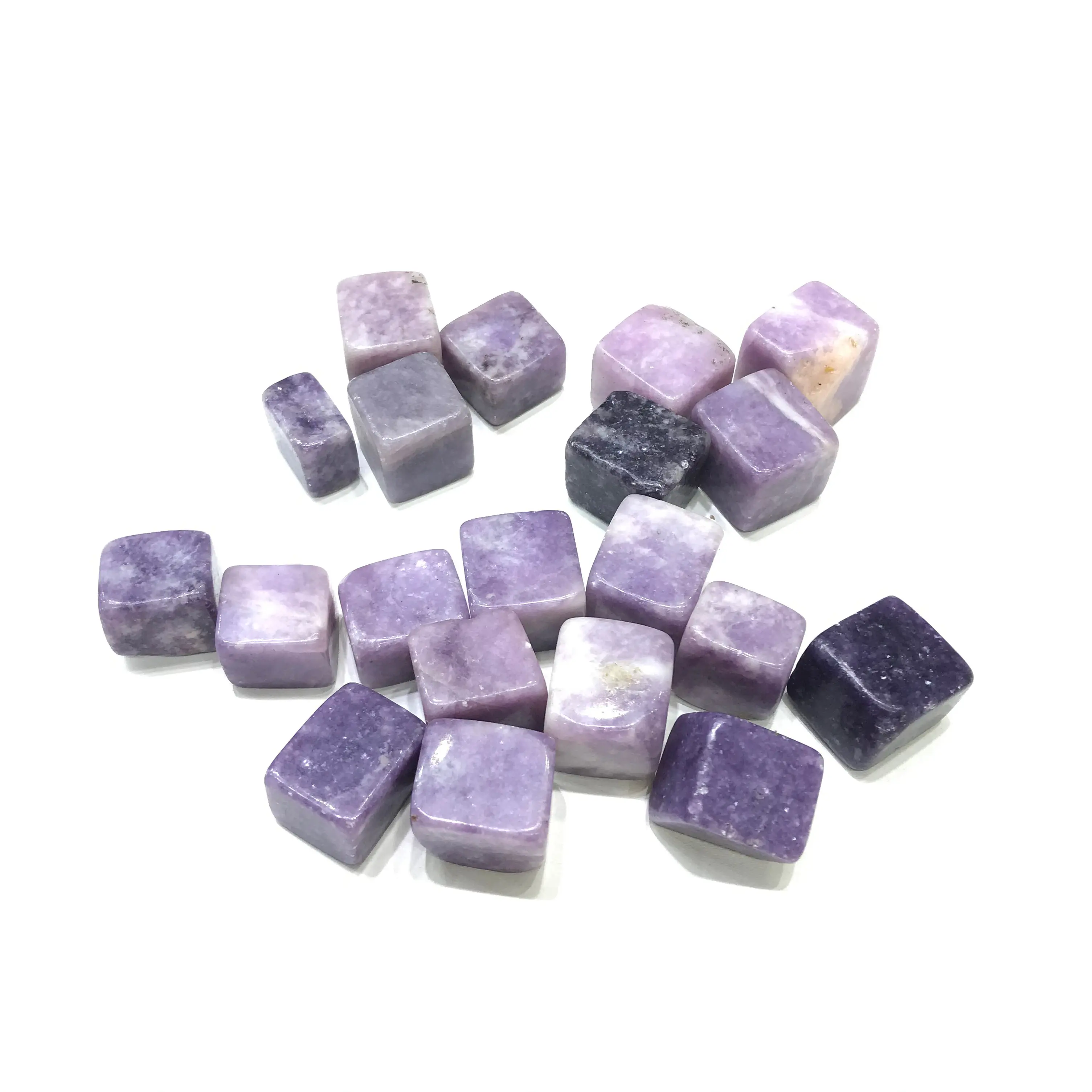 Natural High Quality Purple Lepidolite Crystal Cube Tumbled Stone For Home Decoration Gifts