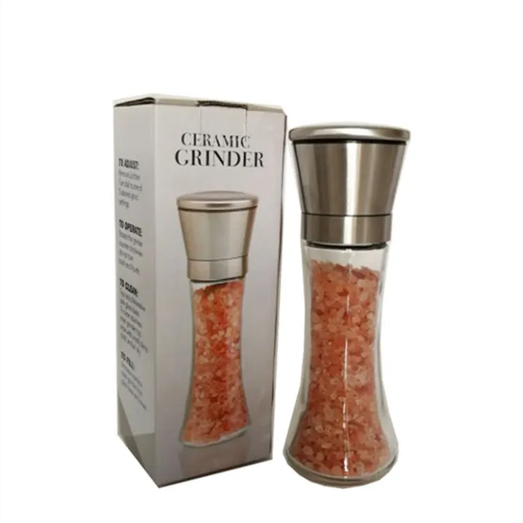 Manual Ceramic Core 180ml Seasoning Salt and Pepper Mill Herb Spice Glass Grinder