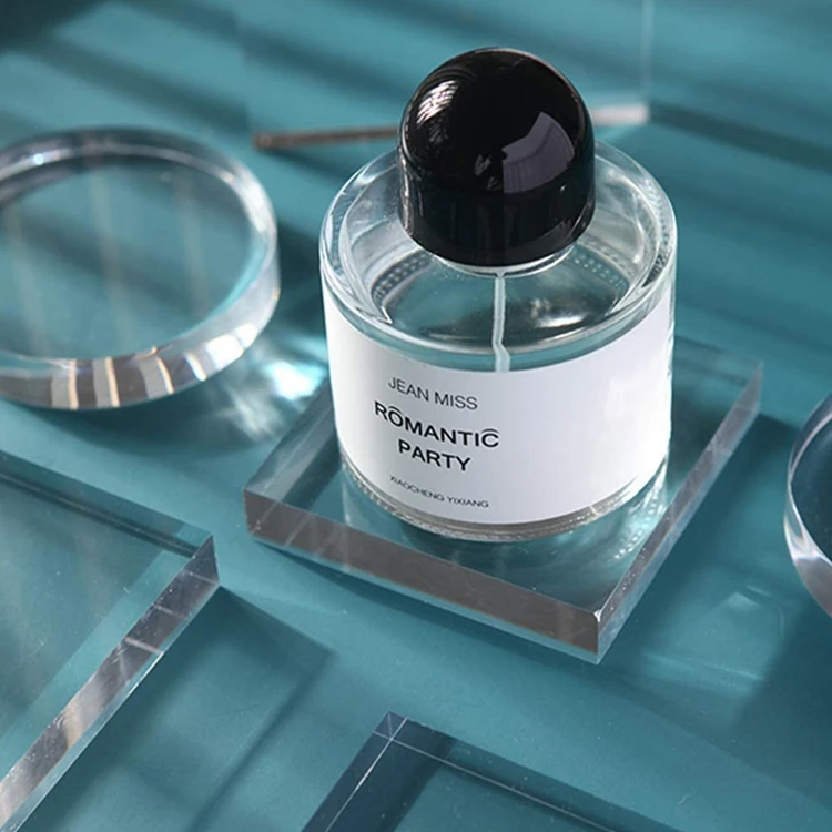 Clear Polished Acrylic Square &Round Display Base Block for Jewelry Ring Stand Showcase Holder Flat Lay Photography Props