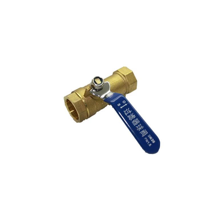 mini  dn15 y-type filtered brass mini ball valve with handle