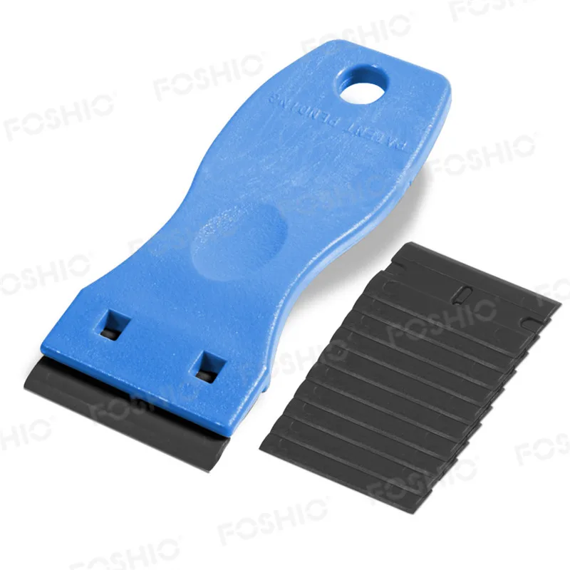 Foshio Customize Design Small Duty Plastic Glass Cleaning Plastic Razor Blades Scrapers
