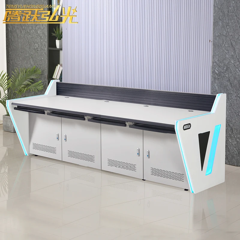 Four workstations DV Style Command Center Consoles Monitoring Table Conference Room Furniture Office Furniture