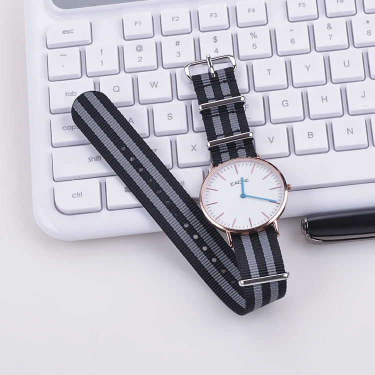 LAIHE Wholesale Price Sublimation Fashion Striped Nylon Watch Strap wrist Band For 20mm 22mm Men Watchband