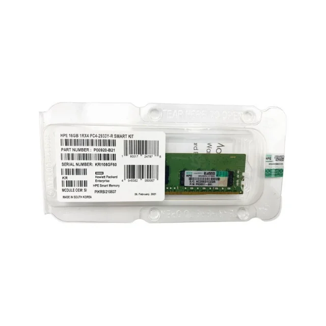 P00920-B21 16 ГБ (1x16 ГБ) один ранг x4 DDR4 2933 CAS 21 зарегистрированный комплект смарт-памяти для HPE
