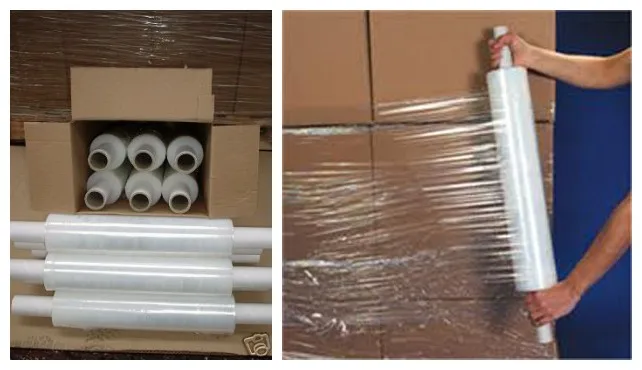 Manual Machine 17mic 500mm Heavy Duty Hand Stretch Wrap Film Roll Black Extended Stretch Film