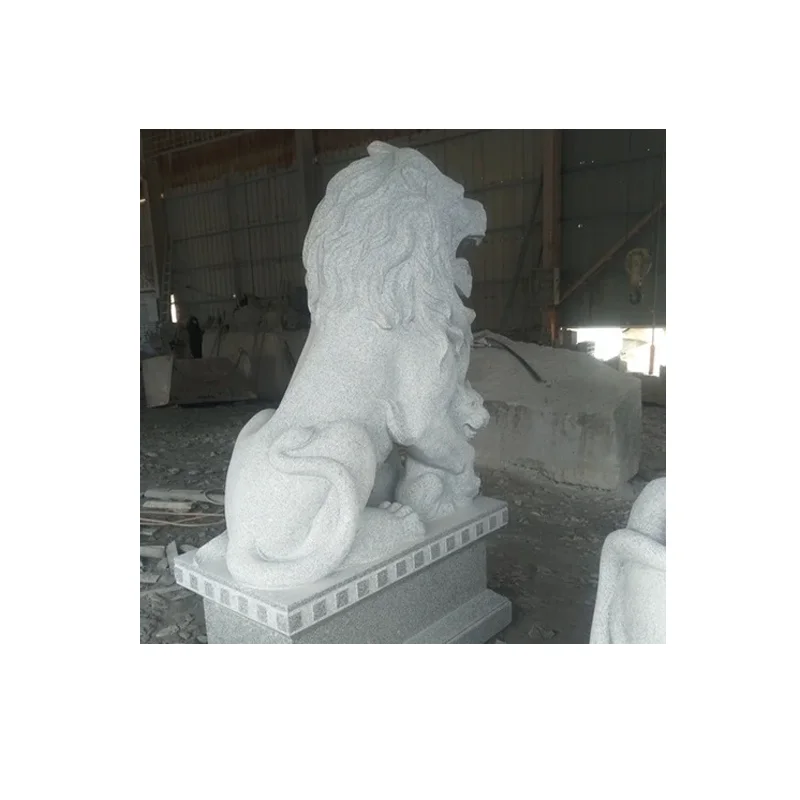 wholesale chinese front door life size large outdoor lion statues stone carvings and sculptures for sale