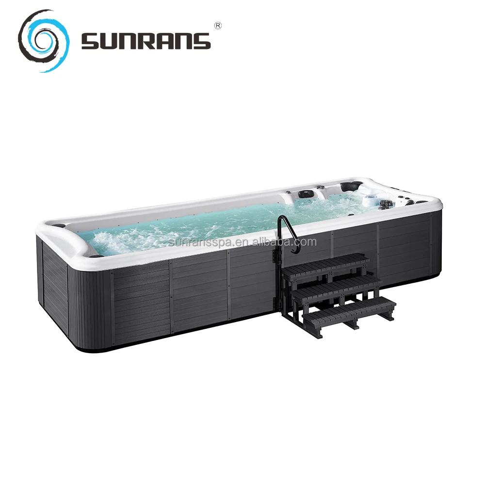 Sunrans acrylic swimming pool endless pools swim spa outdoor hydro therapy spa pool with balboa control system