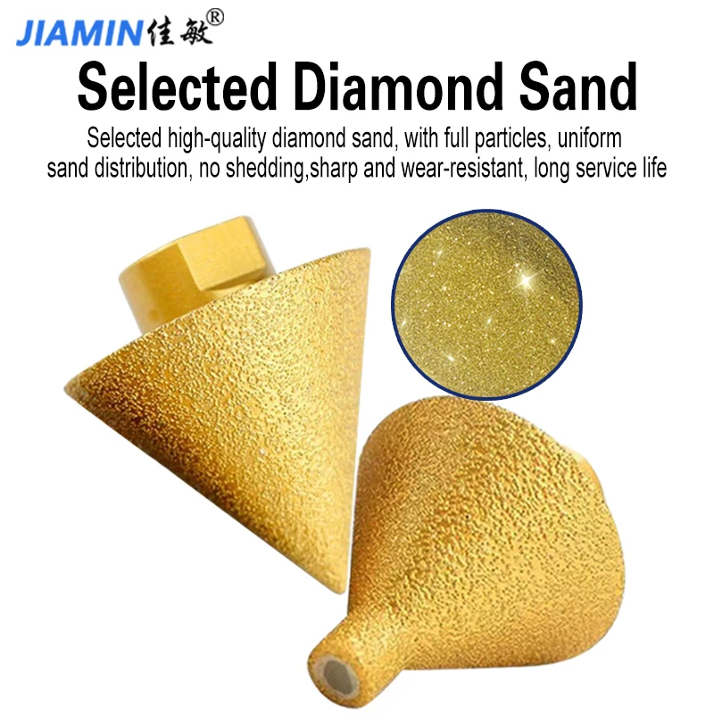 M10 conical umbrella diamond chamfering tool brazing drill bit used for drilling and expanding holes in various rocks