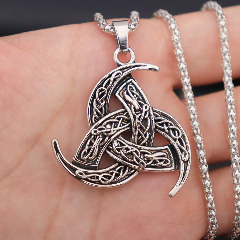 Vintage Norse Viking Pendant Necklace Black Leather Necklace For Best Friend Legendary Viking Amulet Knot Pendant Jewelry