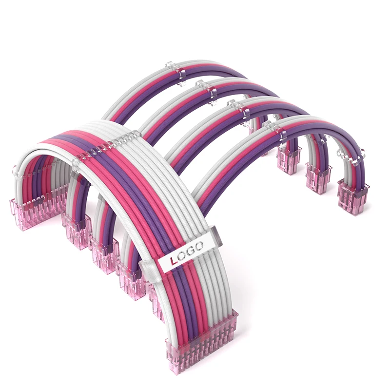 PSU Sleeved Cables Extension Kit Psu Cable Extension Cpu Power Supply 30cm ATX 24pin,CPU4+4p,PCI-E 6+2p ATX Cable