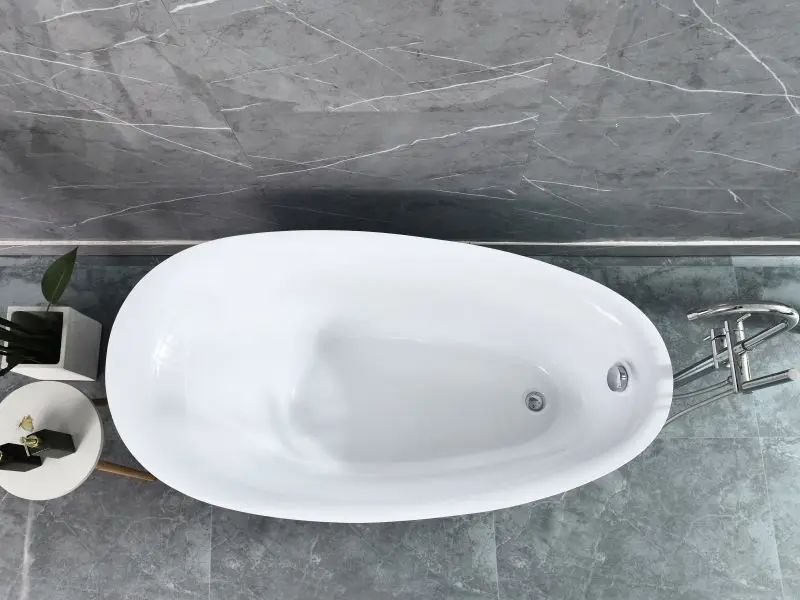 Modern European Design Rectangle Solid Surface Artificial Marble Stone Acrylic Freestanding Soaker Bathtub