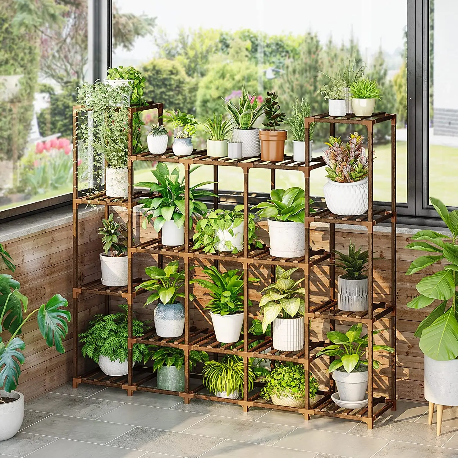 extra large Plant Stand Indoor or outdoor wood Plant Rack  Shelf for Multiple Plants