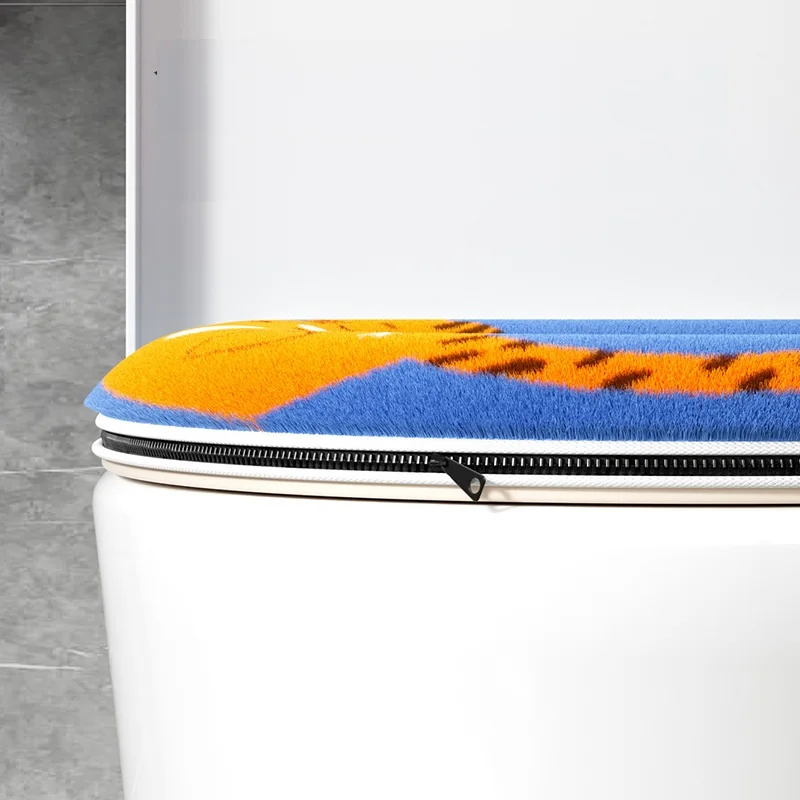 Winter Warm Toilet Seat Cover Mat Bathroom Toilet Pad Cushion with Handle Thicker Soft Washable Closestool Warmer Accessories