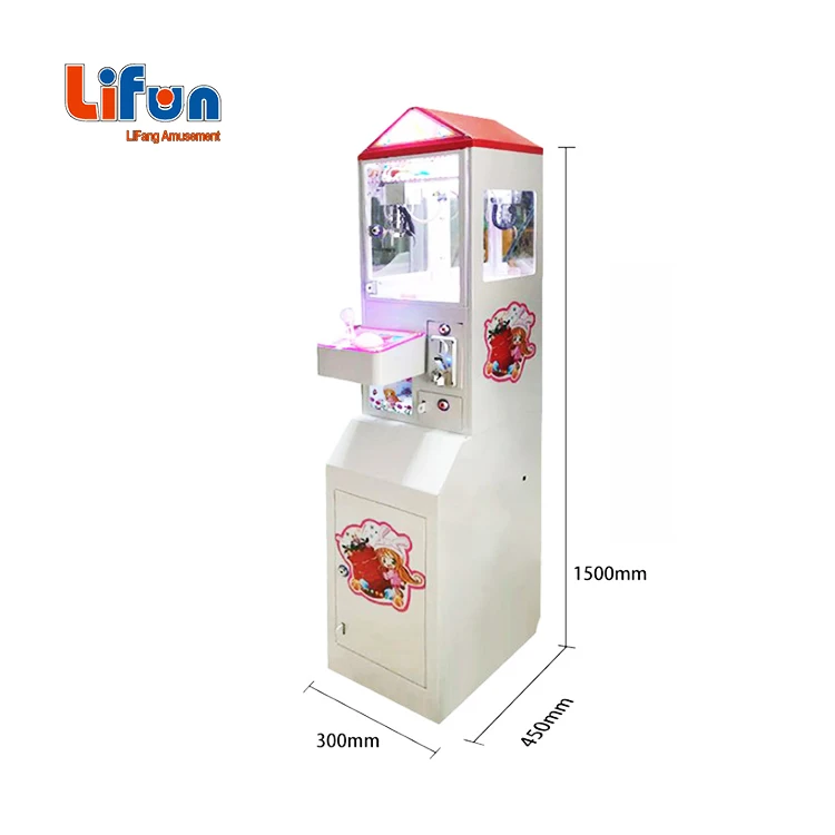 Lifun Coin Operated Small Claw Machine Mini Doll Crane Machine with Cash Bill Acceptor for USA Market