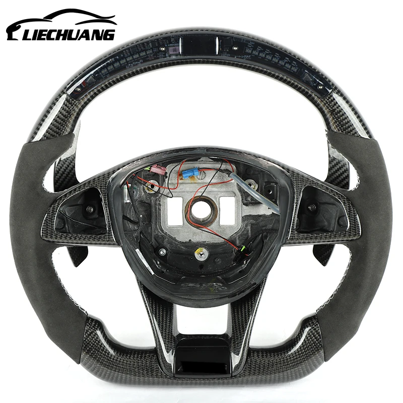 
Custom Alcantar carbon fiber steering wheel For ben z 2015-2018 GLA CLA GLS GLE CLS Class racing wheel convertible 