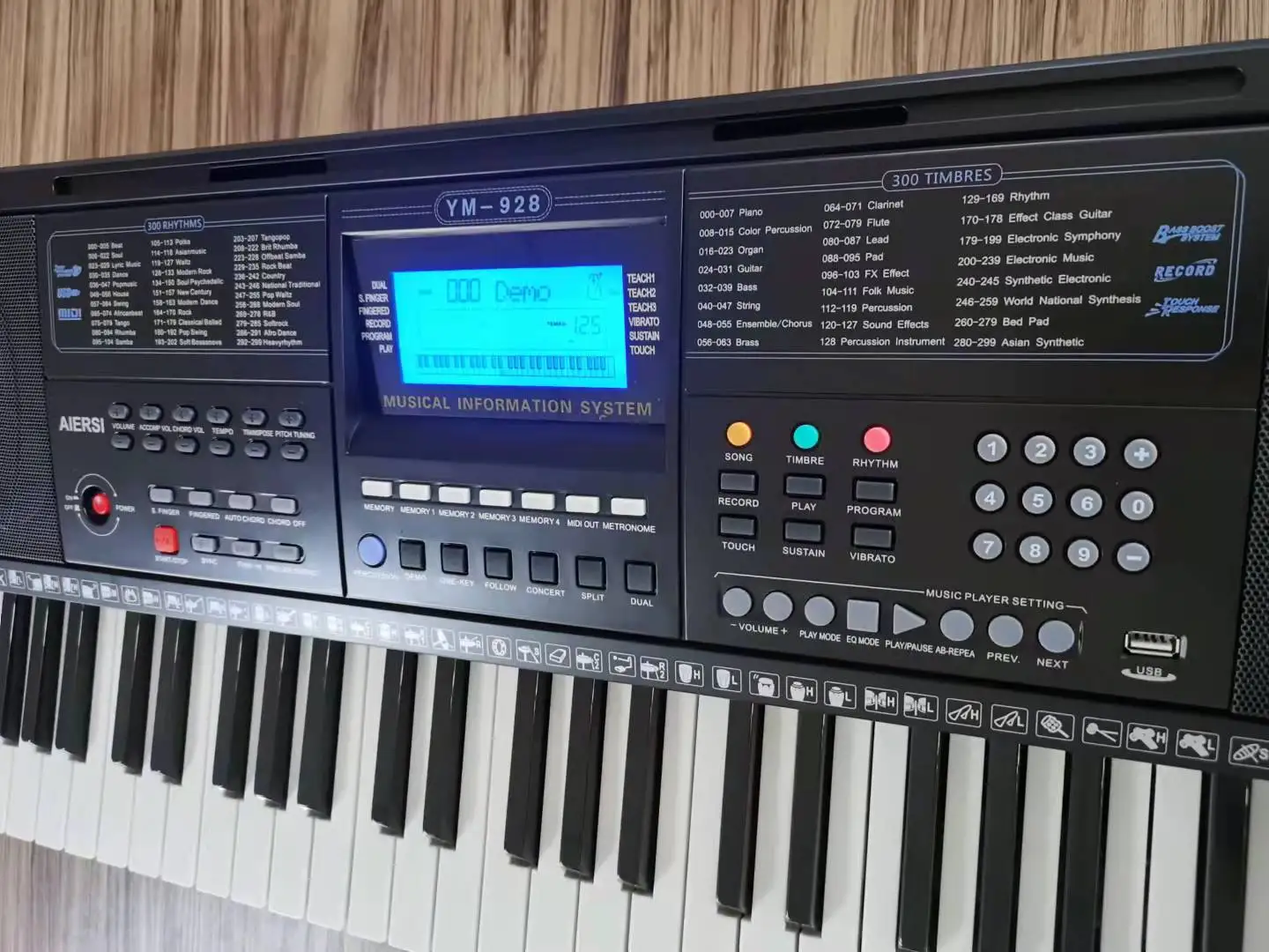Aiersi brand piano keyboard dynamic touch sensitive keys with USB Midi simple Synthesizer Electronic Organ for  practise