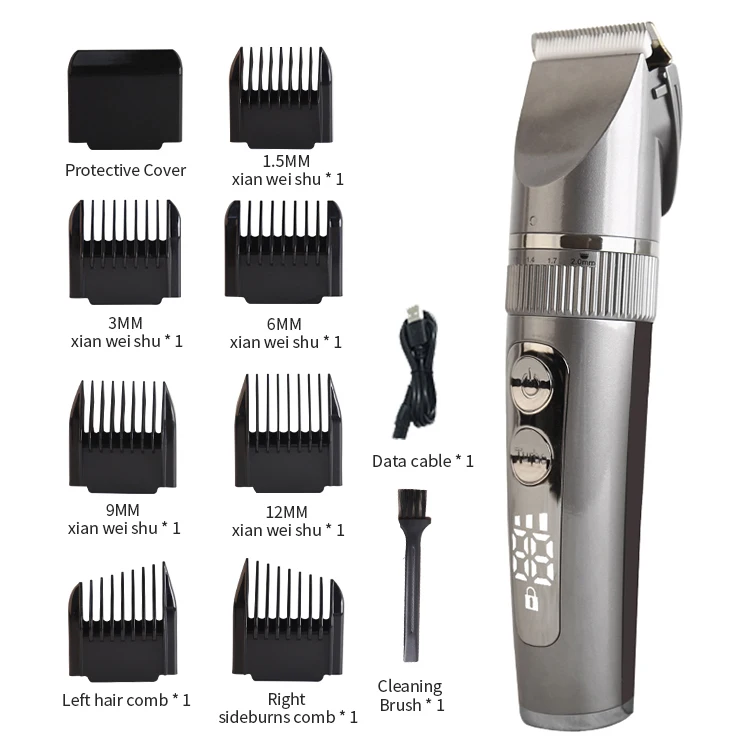 New Design Factory Supply Barber Salon Clippers Professional Metal Cordless Electric Hair Clippers Trimmers For Men