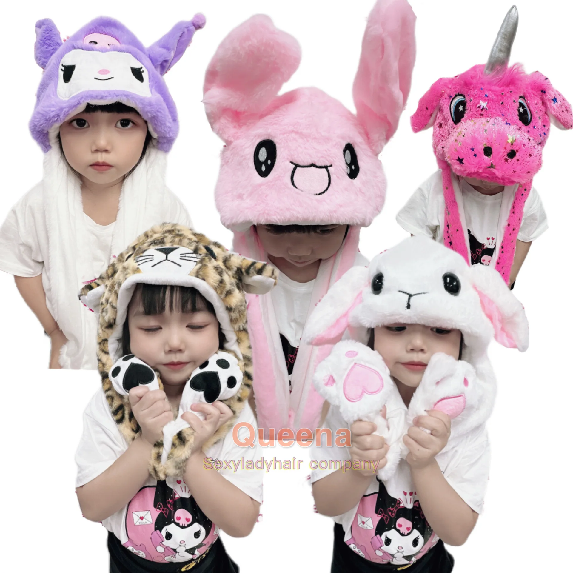 Зимняя плюшевая шапочка с подвижными волосами