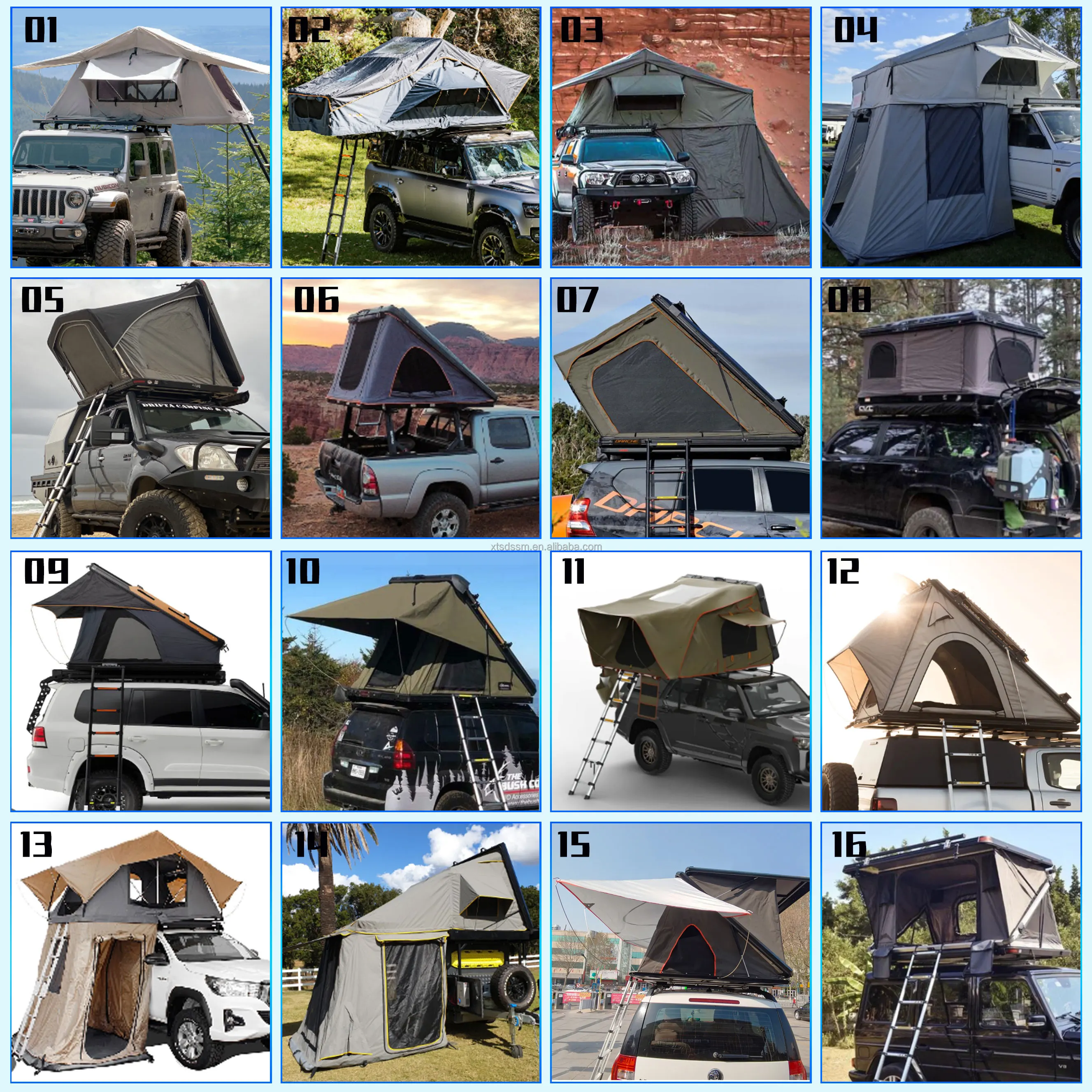 2023 NEW design High quality camping triangle aluminium hard shell roof top tent car tent