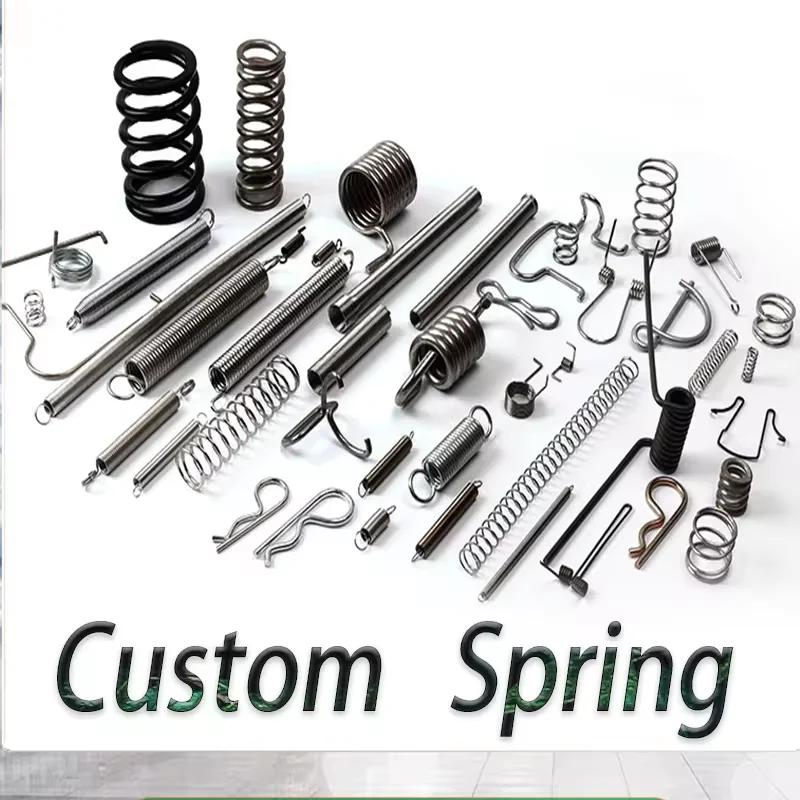 Steel Spring Tension Curtain Rod with Wire and Coil Style Swivel Hooks Extension Spring for Car Seat or Hair Extensions