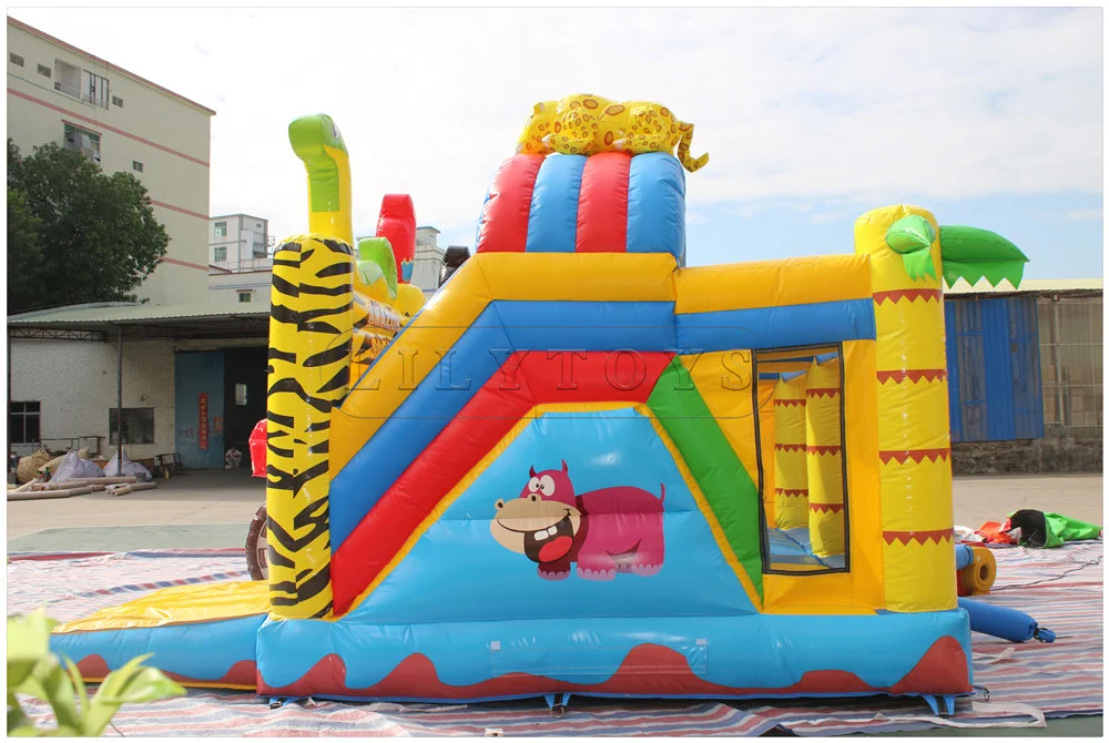 Lily Toys Commercial cartoon inflatable slide castle inflatable combo for kids
