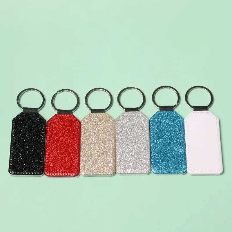 Luxury PU Leather Thermal Transfer Blank Leather Keychain for Personalized Engraving