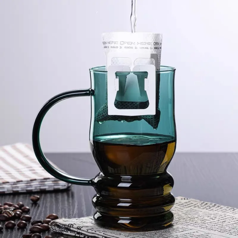 Heat Resistant Insulated Colourful Borosilicate Thermal Glass Hot Coffee Mug