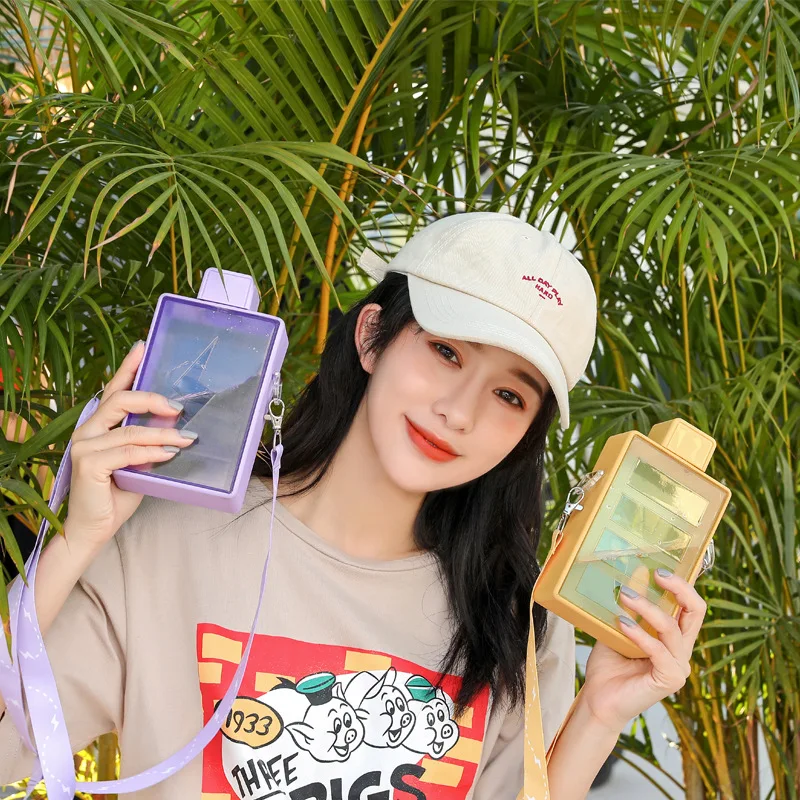 Cute Girls Ice Cream Plastic Water Cup Bottle Popsicle Drink Pouch Purses Handbags 2023 Small Kids Crossbody Hand Bags for Gifts