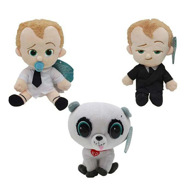 The Boss Baby Plush Toy Black Suit & Diaper Boss Baby and Pet Dog Kids Gift Cartoon Plush Dolls Soft Stuffed Toys
