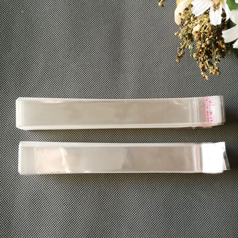 Clear Disposable self-sealing Bags Jewelry Storage Stobag Plastic long Sac auto adhesive Bag with Valve tape