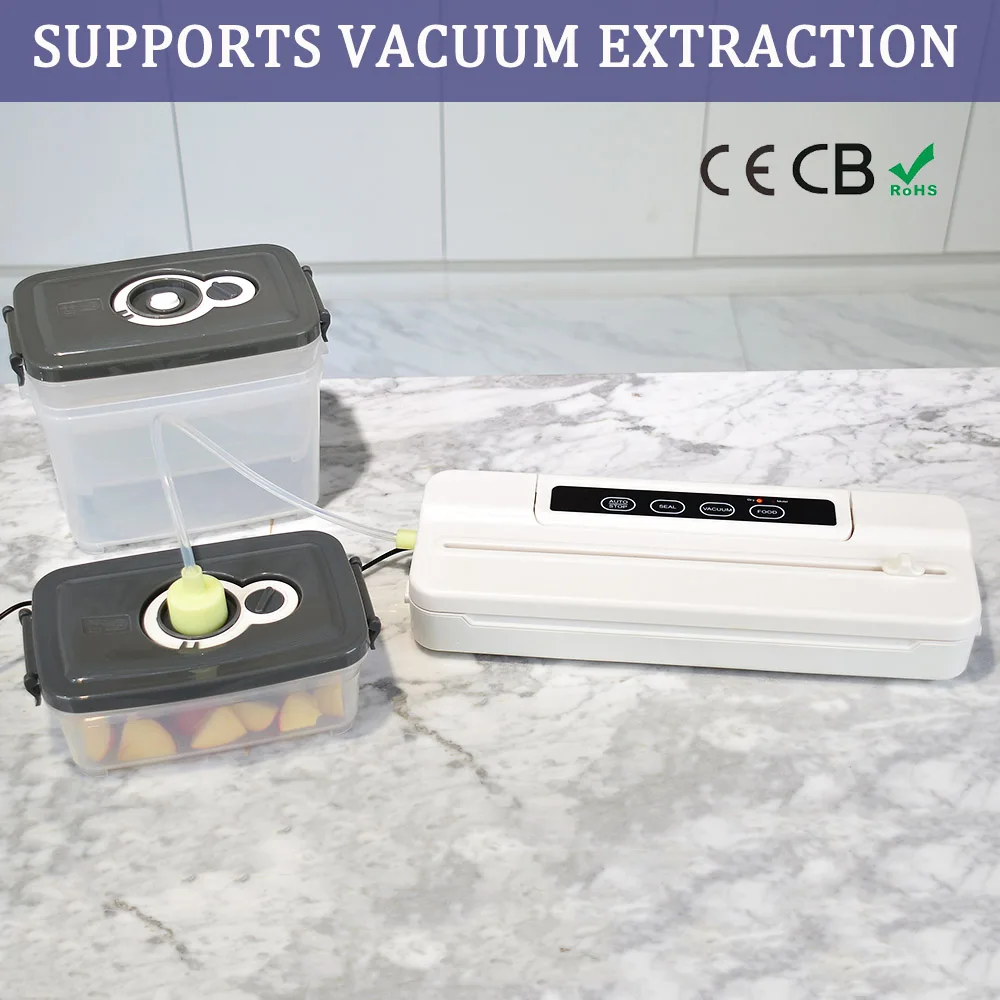 multi-functional 2in1 bag and jar white chef preserve food vacuum sealer machine household