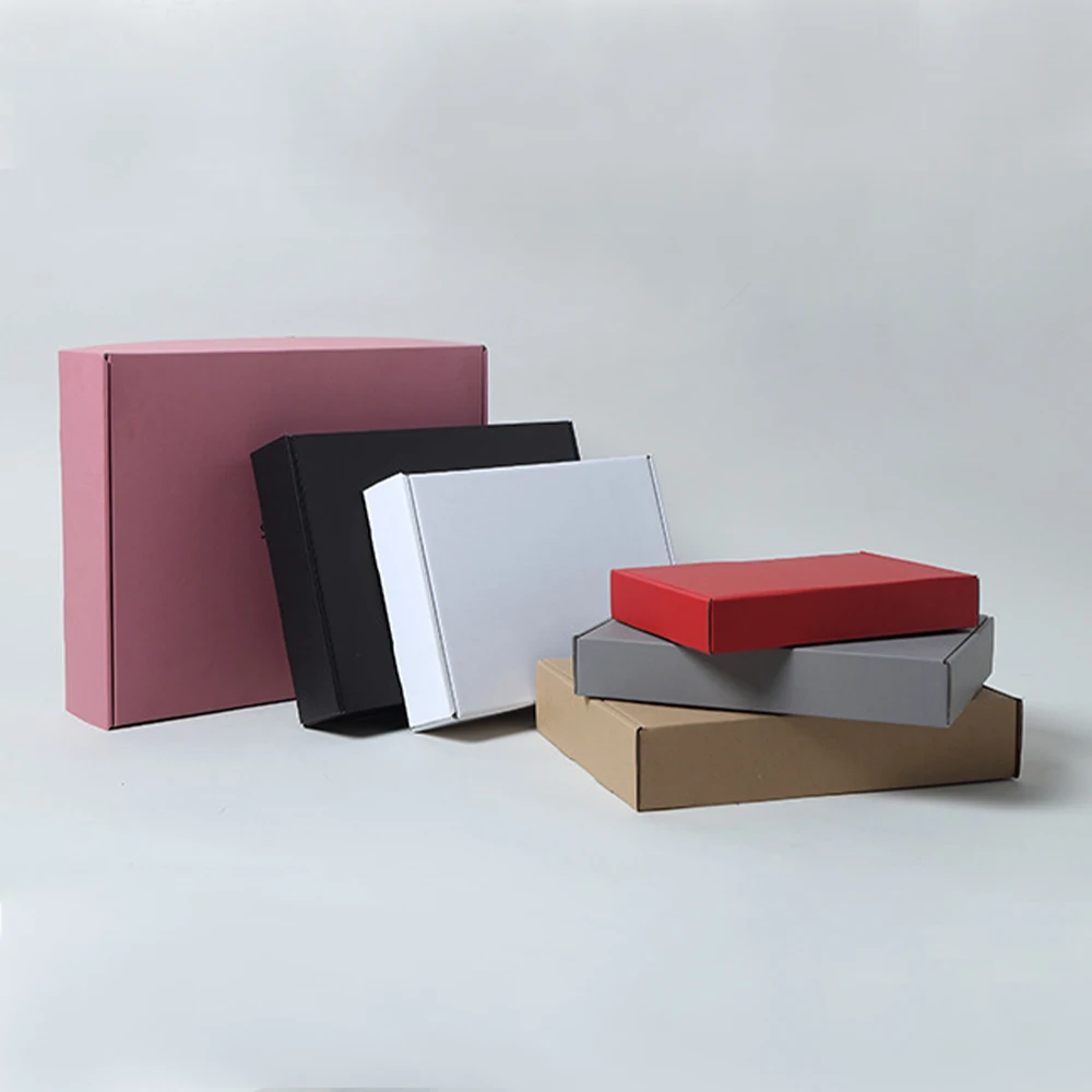 Recycled Customize Gift Craft Kraft Mailer Corrugated White Hard Paper Shipping Packing Boxes