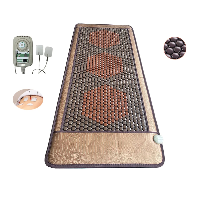 new arrival nugar best infrared heating pad tourmaline heated mattress negative ion thermal therapy pain relief massage bed mat