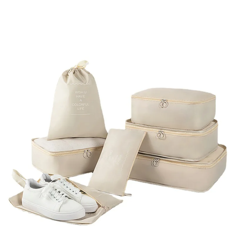 Wholesale 7-piece travel waterproof storage bag luggage sorting and organizing bag storage box