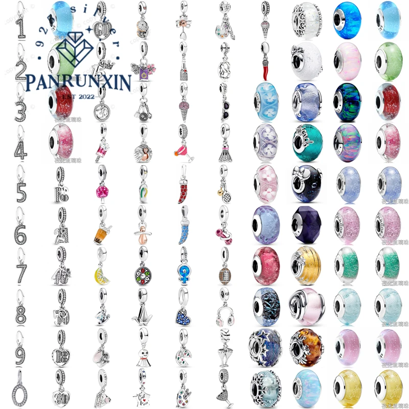 High Quality 925 Silver Digital Glazed Luminous Pendant Charm Suitable For Women In Pandora Art Bracelet Jewelry Gifts