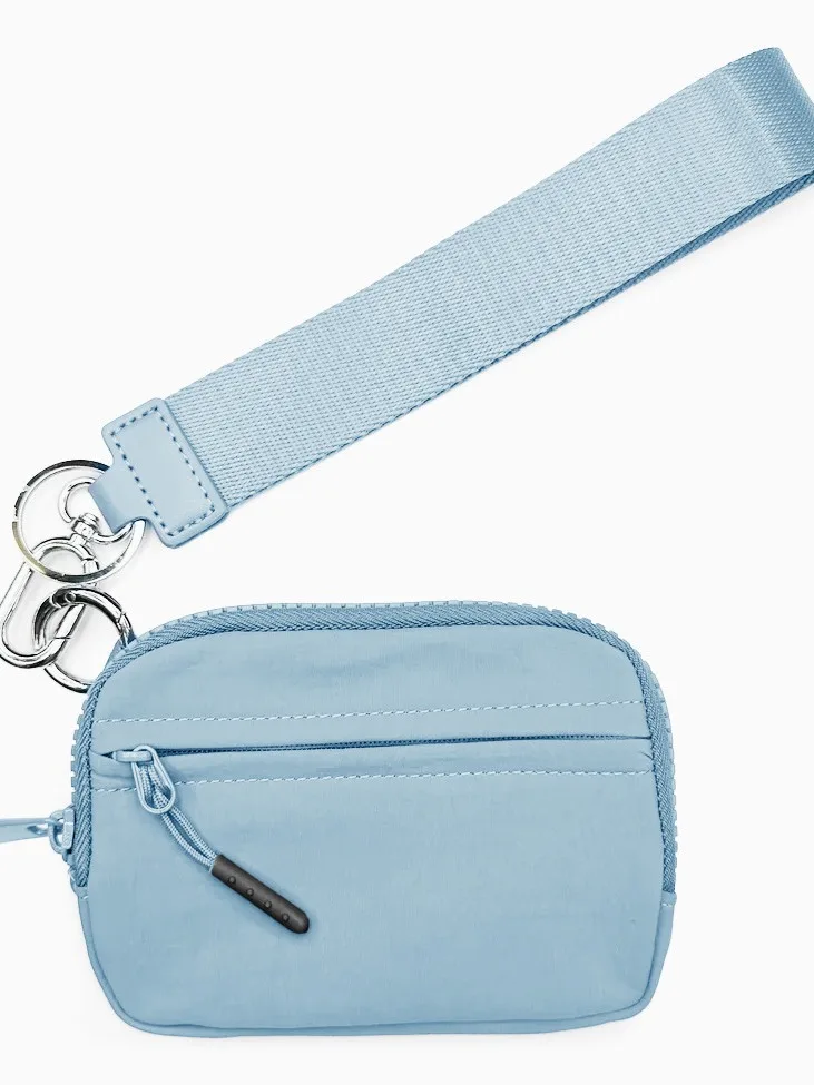 2024 Portable Nylon Coin Purse Bag Mini Pouch Wristlet Key Chain Bracelet Card Holder Wallet With Strap strap