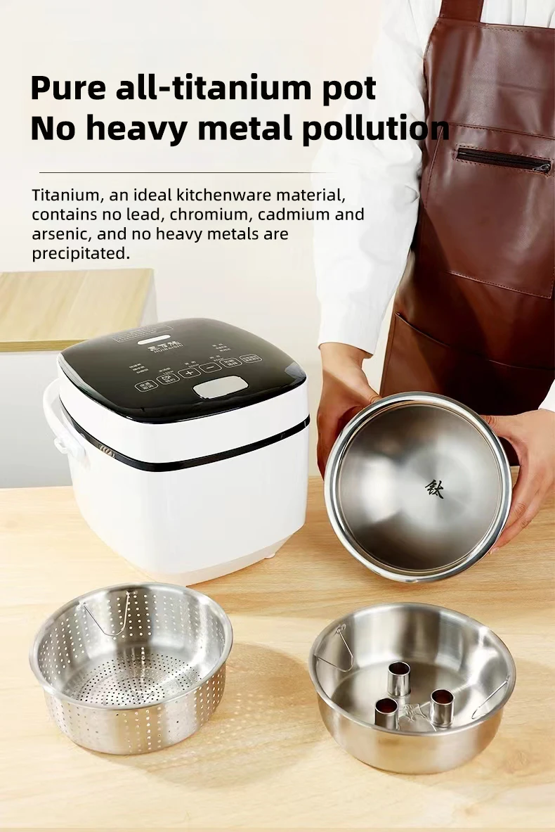 Electrical Portable Household Healthy 2.5L 500W Titanium ineer 3D heating Touch type touch screen Intelligent Rice Cooker