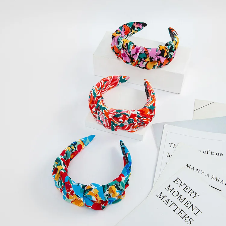 2022 New Arrivals Spring Summer Holiday Red Floral Headbands for women hair decoration custom