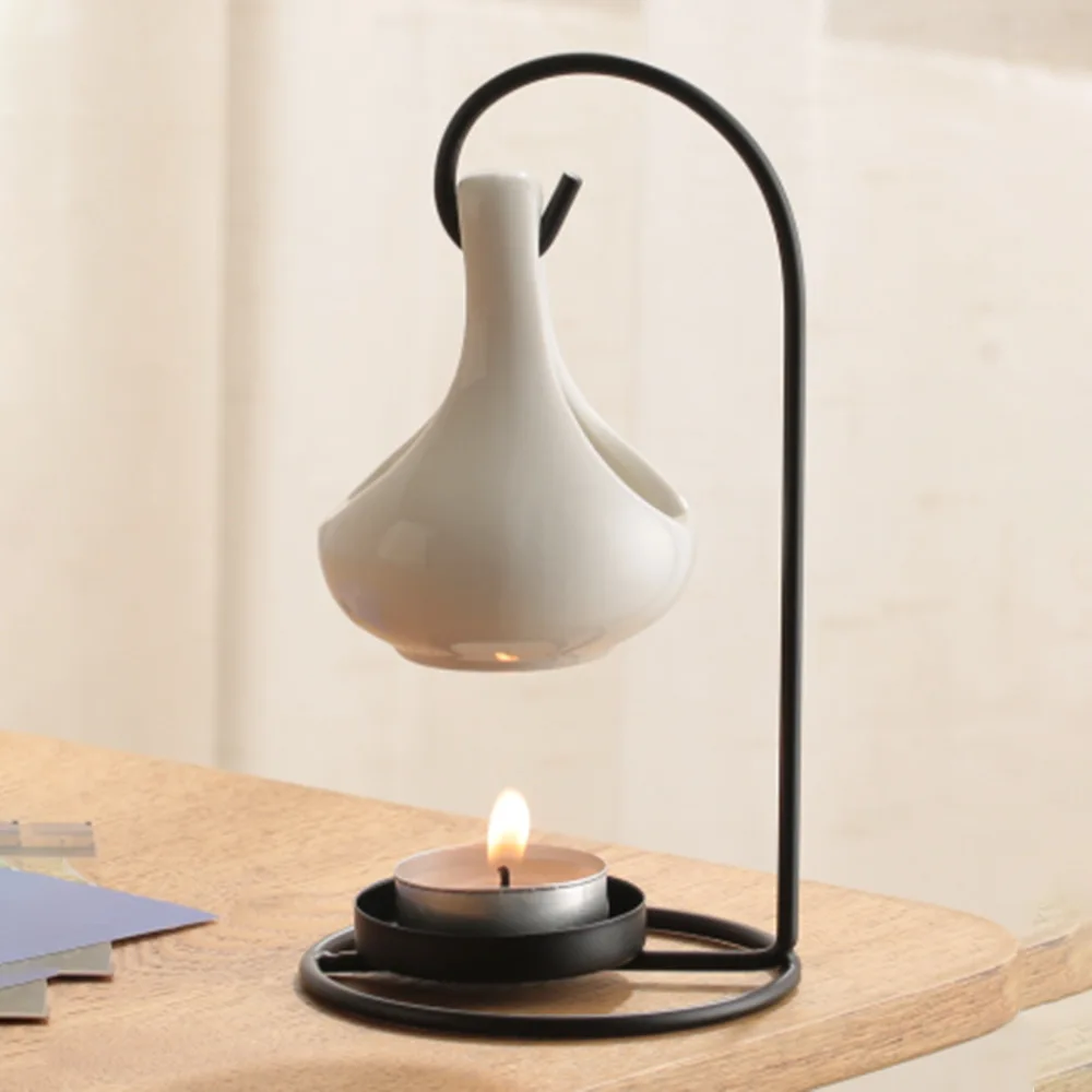 Ceramic Wax Melt Burner Wax Melt Warmer Brass Tea Light Holder Ceramic Essential Oil Burner