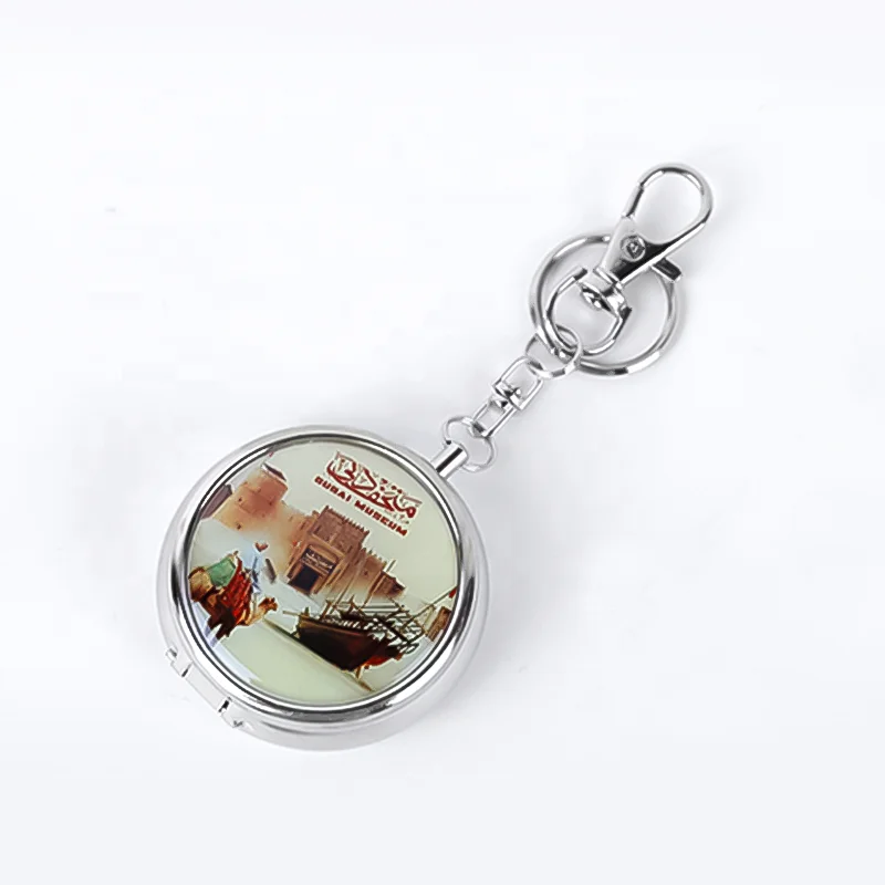 Antique Compact Mini Portable Metal Cigar Ashtrays Pocket Ashtray Souvenir Custom  Logo  Keychain Cigarette Ashtray