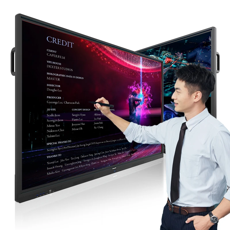 Заводская пользовательская ультра 4K HD панель дисплея 55 65 75 86 дюймов Интерактивная плоская умная плата с камерой