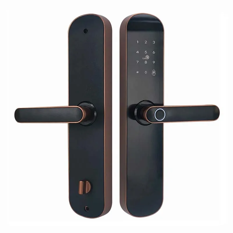 TTLock водонепроницаемый биометрический замок со сканером отпечатков пальцев Wi-Fi умный цифровой дверной с кодом универсальная ручка врезной