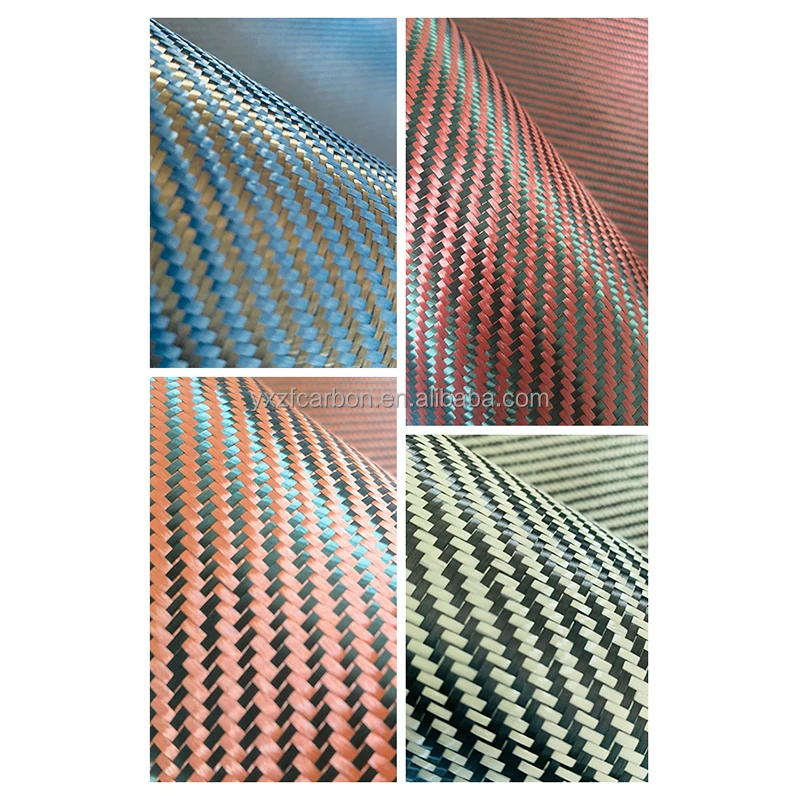 corrosion resistance Hybrid Braided twill aramid cloth product kevlars carbon fabric fiber roll