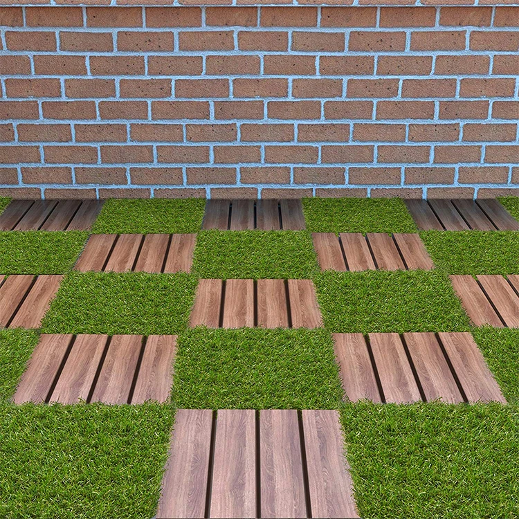 ln door Outdoor Waterproof UV Resistant Flooring Playroom Turf Classroom Bottom Artificial Grass Tiles