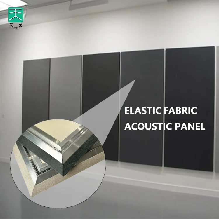 TianGe Customized Framed Soundproof Environmental Acoustical Fiberglass Wall Kit Gray Fabric Velvet Wrap Acoustic Panel
