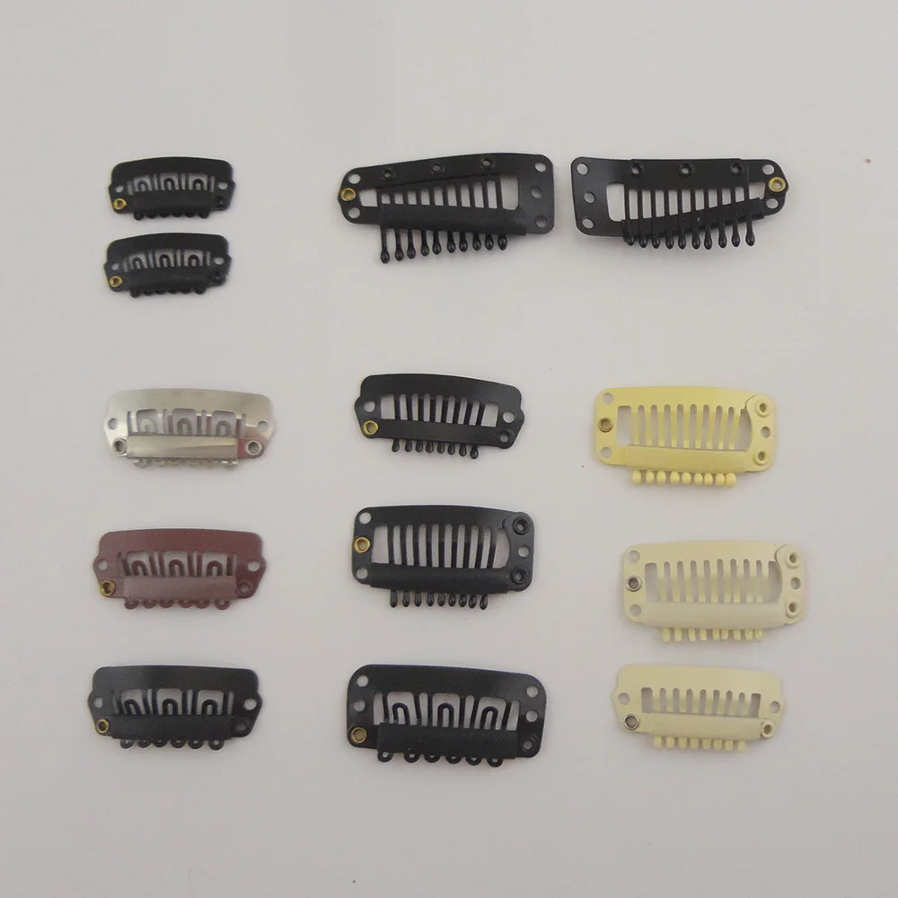 2.3cm 2.8cm 3.2cm Stainless Steel U shape Extension Hair clips Teethed Metal Snap Hairpins DIY Wigs on Hair