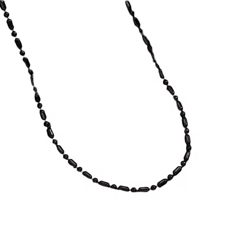 Classic Punk Stainless Steel Black Plated Beads Chain Necklaces Hip Hop Unique Design Jewelry For Men Fashion Not Fade Necklace
