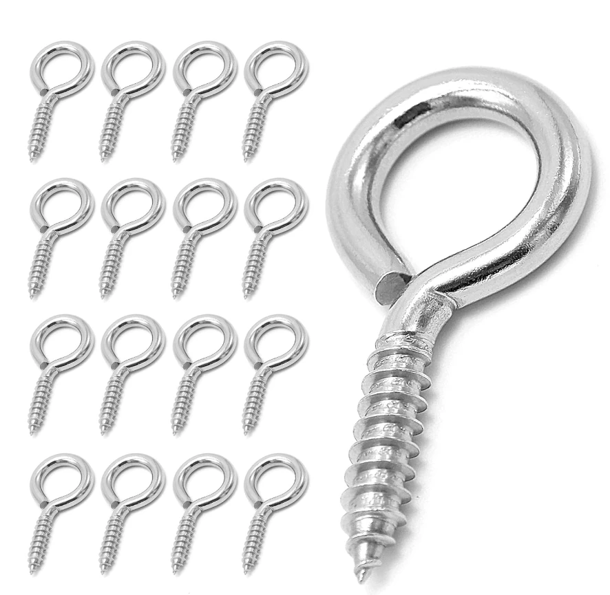 2024 Custom Zinc Plated Carbon Steel Sheep Eye Screws Closed Hook With Ring Screw Lifting Ring Sheep Horn Eye Bolt