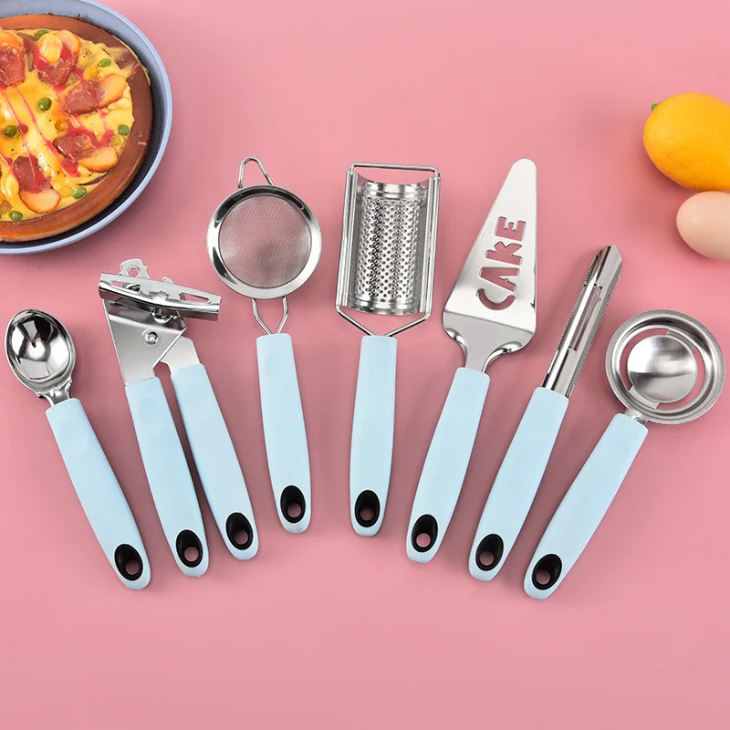 2022 New Arrival 7-piece Stainless Steel Kitchen Gadgets Set With Holder