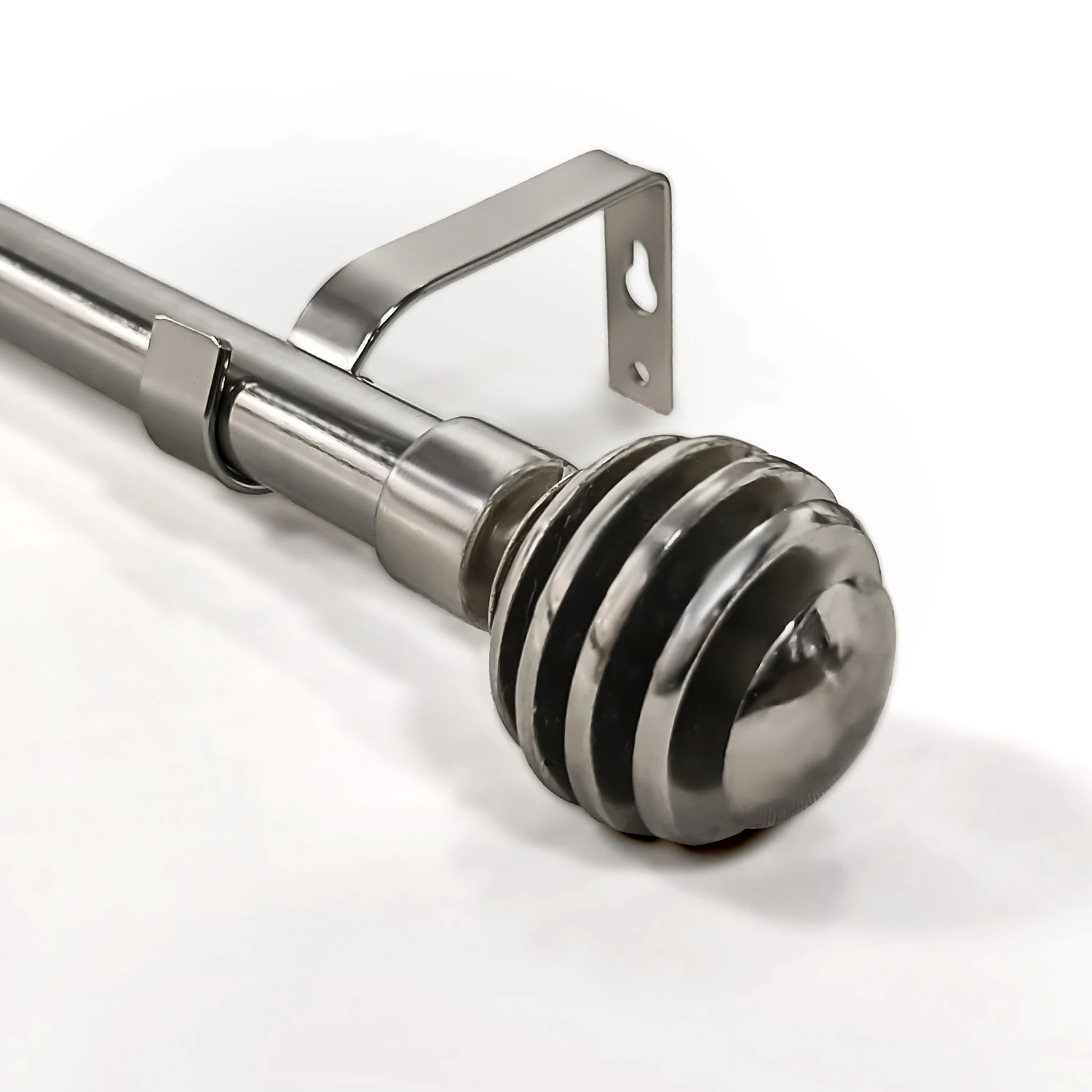 Smartop modern classic design brushed nickel curtain rod window metal curtain rod finials